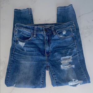 American Eagle Outfitters Women's super stretch x Blue Skinny Jeans